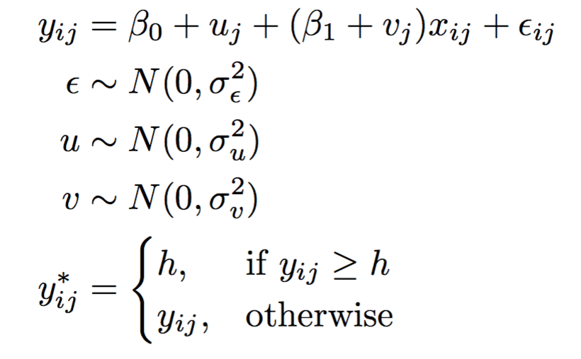 [Image: Algebra for the Multilevel Tobit model]